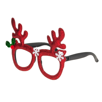 TG59739 WEIHNACHTSBRILLE RENTIER GLITZER LUSTIG