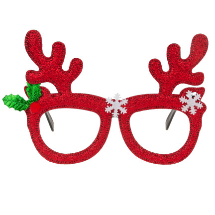 TG59739 WEIHNACHTSBRILLE RENTIER GLITZER LUSTIG