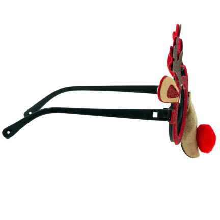TG59740 Weihnachtsbrille Rentier rote Nase Glitzer lustig für Mickeys