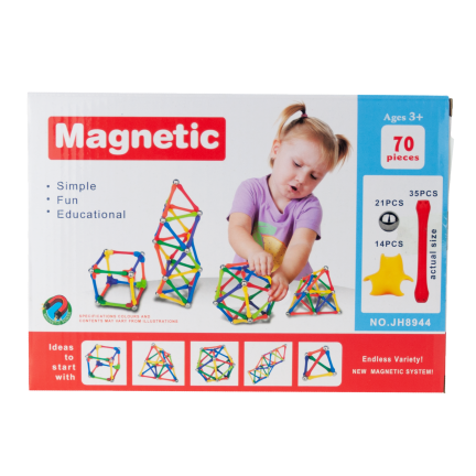 TG59932 MAGNETISCHE BAUSTEINE PÄDAGOGISCHES PUZZLE 70 EL