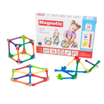 TG59932 MAGNETISCHE BAUSTEINE PÄDAGOGISCHES PUZZLE 70 EL