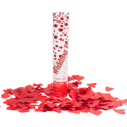 TG60121 CONFETTI TUBA SHOOTING RED HEARTS für eine Hochzeit zum Valentinstag