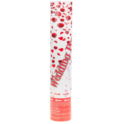 TG60121 CONFETTI TUBA SHOOTING RED HEARTS für eine Hochzeit zum Valentinstag