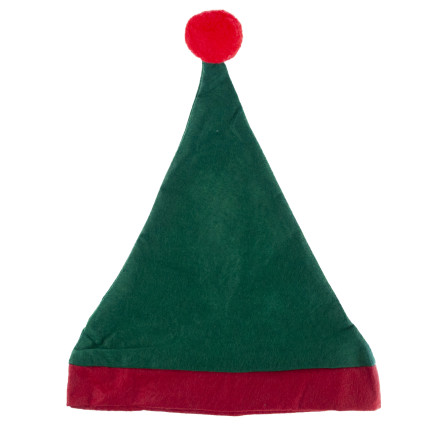 Elfí čepice, vánoční čepice, univerzální, zelená a červená, 1ks.