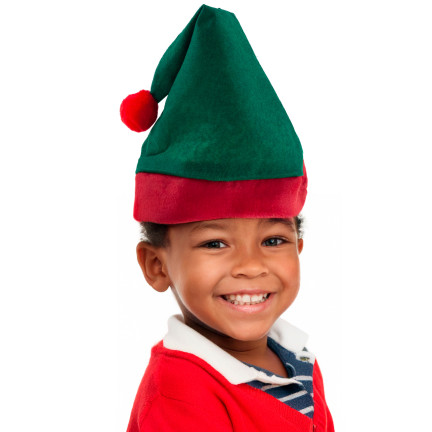 Elfí čepice, vánoční čepice, univerzální, zelená a červená, 1ks.