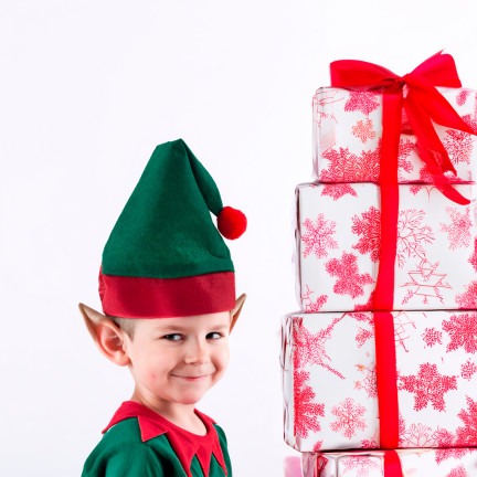 Elfí čepice, vánoční čepice, univerzální, zelená a červená, 1ks.