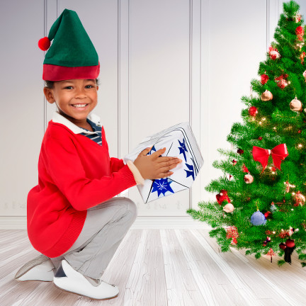 Elfí čepice, vánoční čepice, univerzální, zelená a červená, 1ks.