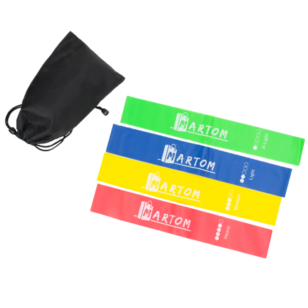 TG60274 GUMS 4 x FITNESS EXERCISE BANDS SET + Beutel