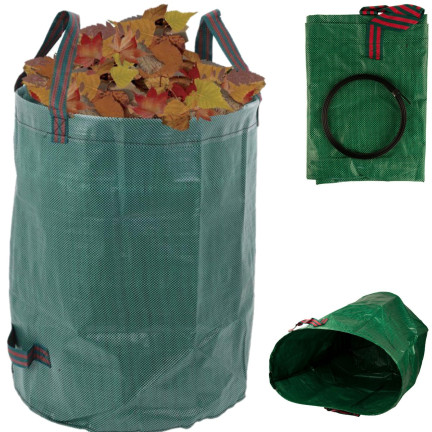 TG60613 GARTEN KORB TASCHE BLÄTTER GRAS ZWEIGE 272L WASSERDICHT ZUSAMMENKLAPPBAR