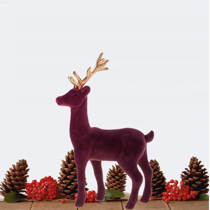 TG61448-10 VELOURS-RENTIER RENTIER DEKORATIVES GESCHENK FÜR WEIHNACHTSDEKORATIONEN