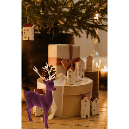 TG61448-10 VELOURS-RENTIER RENTIER DEKORATIVES GESCHENK FÜR WEIHNACHTSDEKORATIONEN