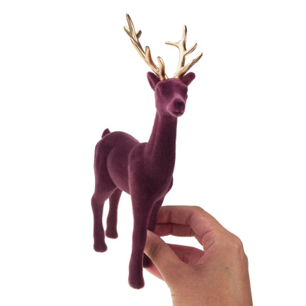 TG61448-10 VELOURS-RENTIER RENTIER DEKORATIVES GESCHENK FÜR WEIHNACHTSDEKORATIONEN