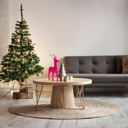 TG61448-7 SOB OBRÁCENÝ RŮŽOVÝ ZLATÝ PAROH PLASTOVÝ JELEN VELUR