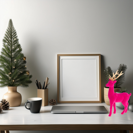 TG61448-7 SOB OBRÁCENÝ RŮŽOVÝ ZLATÝ PAROH PLASTOVÝ JELEN VELUR