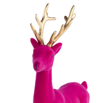 TG61448-7 SOB OBRÁCENÝ RŮŽOVÝ ZLATÝ PAROH PLASTOVÝ JELEN VELUR