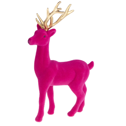 TG61448-7 SOB OBRÁCENÝ RŮŽOVÝ ZLATÝ PAROH PLASTOVÝ JELEN VELUR