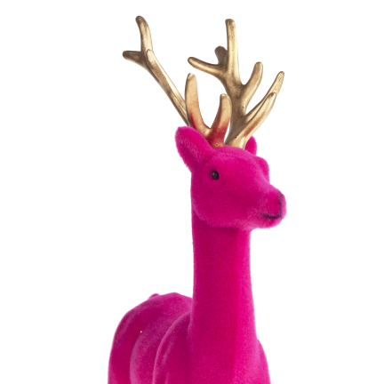 TG61448-7 SOB OBRÁCENÝ RŮŽOVÝ ZLATÝ PAROH PLASTOVÝ JELEN VELUR