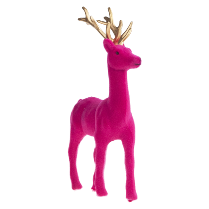 TG61448-7 SOB OBRÁCENÝ RŮŽOVÝ ZLATÝ PAROH PLASTOVÝ JELEN VELUR