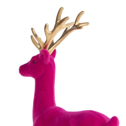 TG61448-7 SOB OBRÁCENÝ RŮŽOVÝ ZLATÝ PAROH PLASTOVÝ JELEN VELUR