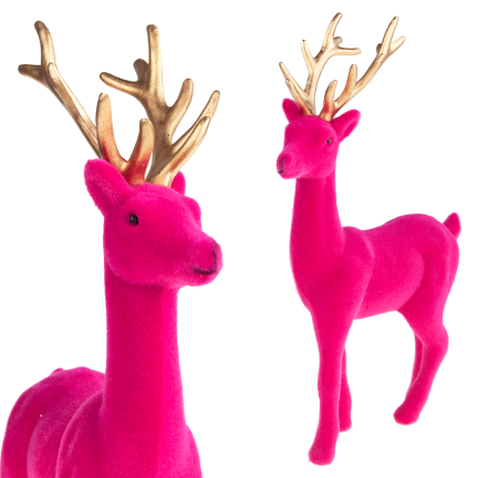 TG61448-7 SOB OBRÁCENÝ RŮŽOVÝ ZLATÝ PAROH PLASTOVÝ JELEN VELUR