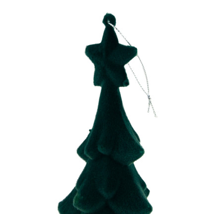 TG61460-3 VÁNOČNÍ STROMEČEK ZELENÁ FIGURKA PŘÍVĚŠEK FLOCKED PLYŠOVÁ CETKA