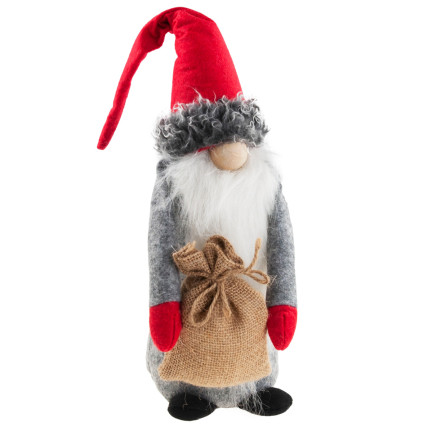 TG63073 Santa Claus Vousatý skřítek Velká 35cm dekorace na vánoční stromek skřítek