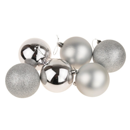 TG63172-1 SILVER BOMBES CHOINK SET 6cm 6PERSONEN NON-BREAKING CHOIN BOMBES
