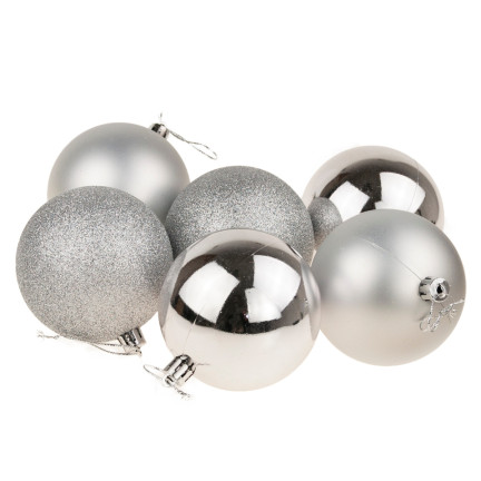 TG63172-1 SILVER BOMBES CHOINK SET 6cm 6PERSONEN NON-BREAKING CHOIN BOMBES