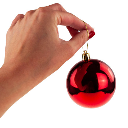 TG63172-3 Rotes Weihnachtsbaumschachtel-Set 6cm 6 Stück nicht abblätternde Weihnachtsbaumschachtel