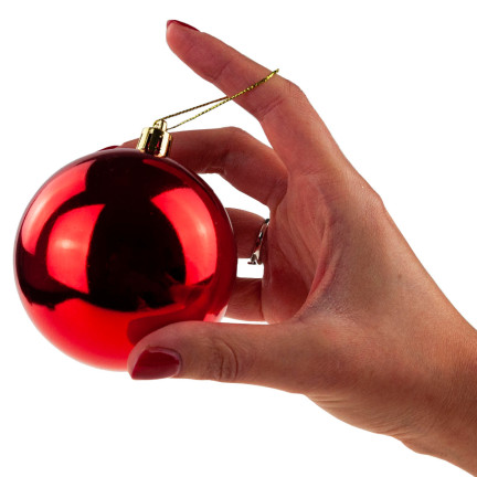 TG63172-3 Rotes Weihnachtsbaumschachtel-Set 6cm 6 Stück nicht abblätternde Weihnachtsbaumschachtel