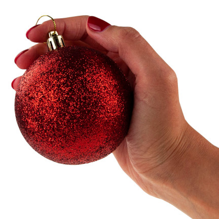 TG63172-3 Rotes Weihnachtsbaumschachtel-Set 6cm 6 Stück nicht abblätternde Weihnachtsbaumschachtel