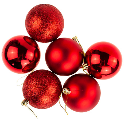 TG74324-4 KUGELN KUNSTSTOFFKUGELN SET 12PCS/KPL ROT WEIHNACHTSBAUMSCHMUCK