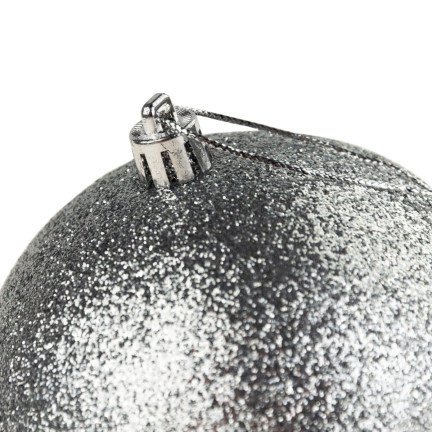 TG63128-1 SILBERNE WEIHNACHTSBAUMKUGELN 10CM 3ER SET UNZERBRECHLICHE KUGELN
