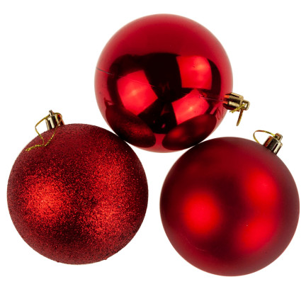 TG63172-3 Rotes Weihnachtsbaumschachtel-Set 6cm 6 Stück nicht abblätternde Weihnachtsbaumschachtel