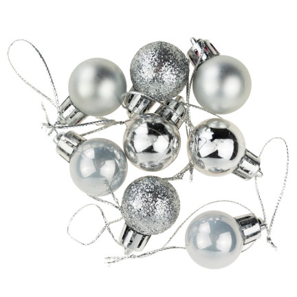 TG63160-1 WEIHNACHTSBAUMKUGELN SILBER 8TLG. 2CM UNZERBRECHLICH SET