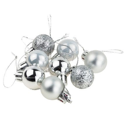 TG63160-1 WEIHNACHTSBAUMKUGELN SILBER 8TLG. 2CM UNZERBRECHLICH SET