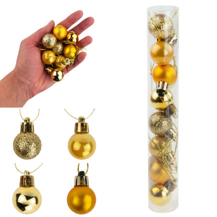 TG63160-2 GOLD WEIHNACHTSBAUMKUGELN WEIHNACHTSBAUMSCHMUCK 8TLG 2CM UNZERBRECHLICH SET
