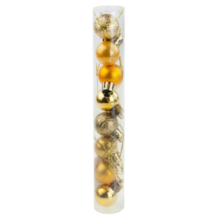 TG63160-2 GOLD WEIHNACHTSBAUMKUGELN WEIHNACHTSBAUMSCHMUCK 8TLG 2CM UNZERBRECHLICH SET