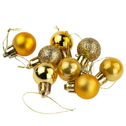 TG63160-2 GOLD WEIHNACHTSBAUMKUGELN WEIHNACHTSBAUMSCHMUCK 8TLG 2CM UNZERBRECHLICH SET