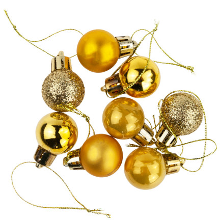 TG63160-2 GOLD WEIHNACHTSBAUMKUGELN WEIHNACHTSBAUMSCHMUCK 8TLG 2CM UNZERBRECHLICH SET