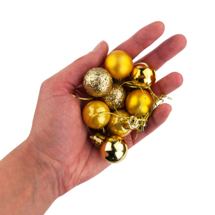 TG63160-2 GOLD WEIHNACHTSBAUMKUGELN WEIHNACHTSBAUMSCHMUCK 8TLG 2CM UNZERBRECHLICH SET