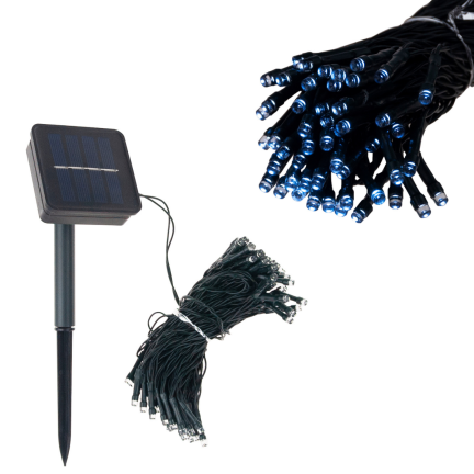 TG63193-1 SOLAR vánoční osvětlení stromu 500 LED 52m GIRLANDS COLD WHITE 8 FUNCTIONS