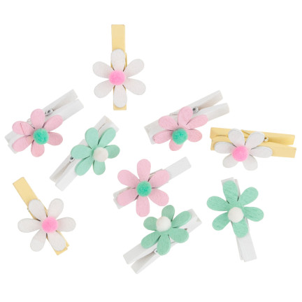 TG63859 DEKORATIVE HÖLZERNE MINI-CLIPS PASTELL 9PCS EASTERLY