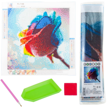 TG64203-12 DIAMANT EMBROIDED Diamant Malerei Diamant Mosaik Regenbogen Rose 5D