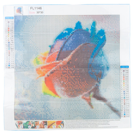 TG64203-12 DIAMANT EMBROIDED Diamant Malerei Diamant Mosaik Regenbogen Rose 5D