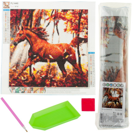 TG64203-15 DIAMANT-STICKEREI PFERD 3D DIAMANT-MALEREI