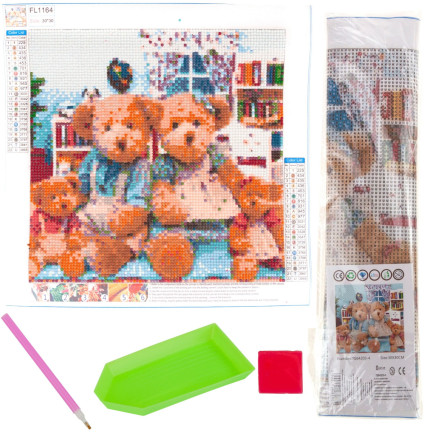 TG64203-4 DIAMANT-STICKEREI MALEREI 3D-TEDDYBÄREN