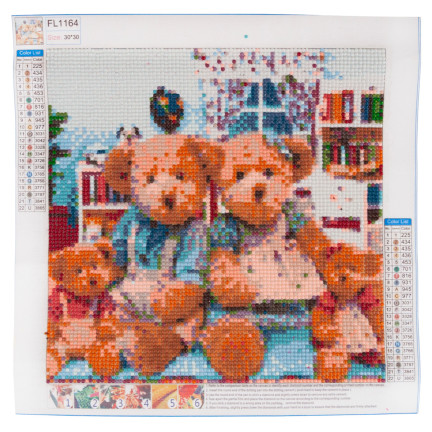 TG64203-4 DIAMANT-STICKEREI MALEREI 3D-TEDDYBÄREN