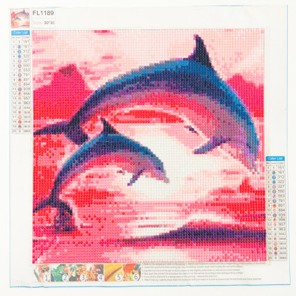 Diamant-stickerei malerei 3d delphine