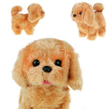 Interaktiver hund walking puppy hellbraun